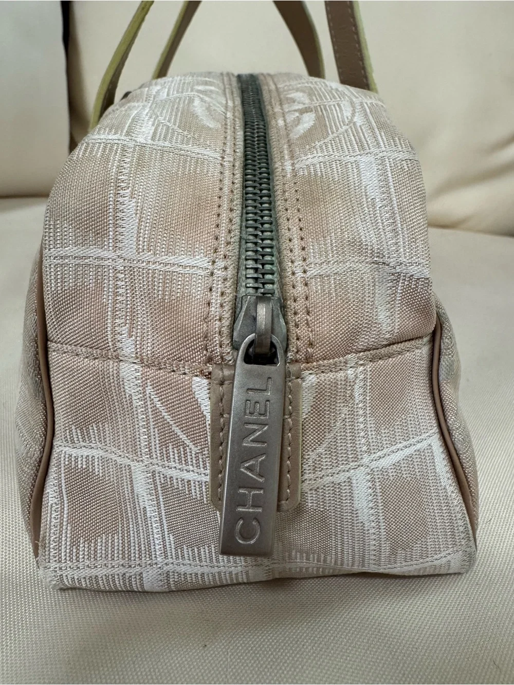 Chanel Y2K Beige Travel Ligne East West Shoulder Bag